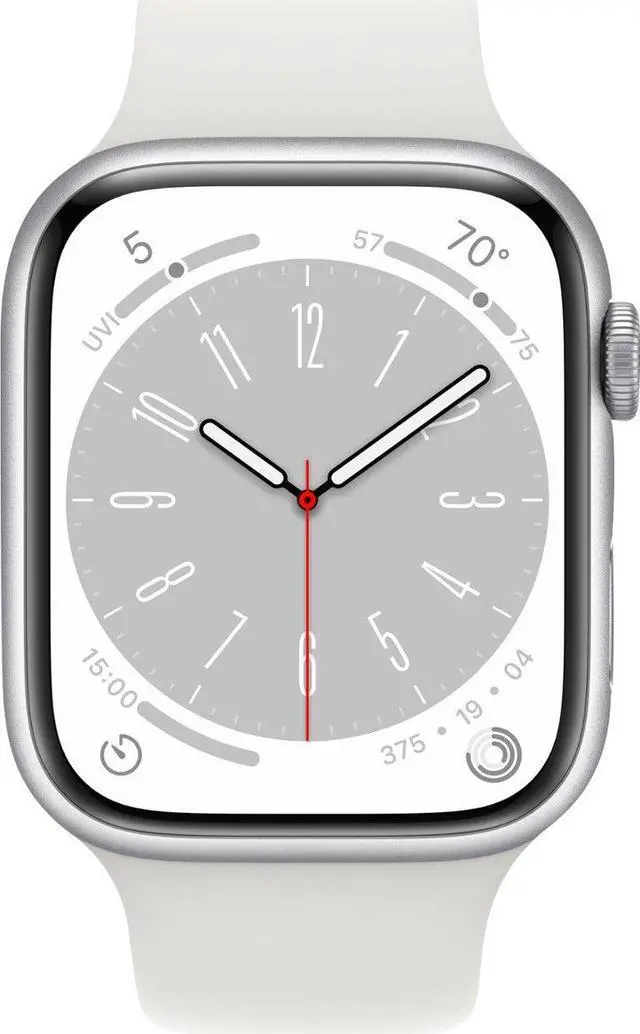 Alt view image 2 of 3 - Apple Watch (GPS + LTE) Series 8 45MM Silver Aluminum Case White Sport Band