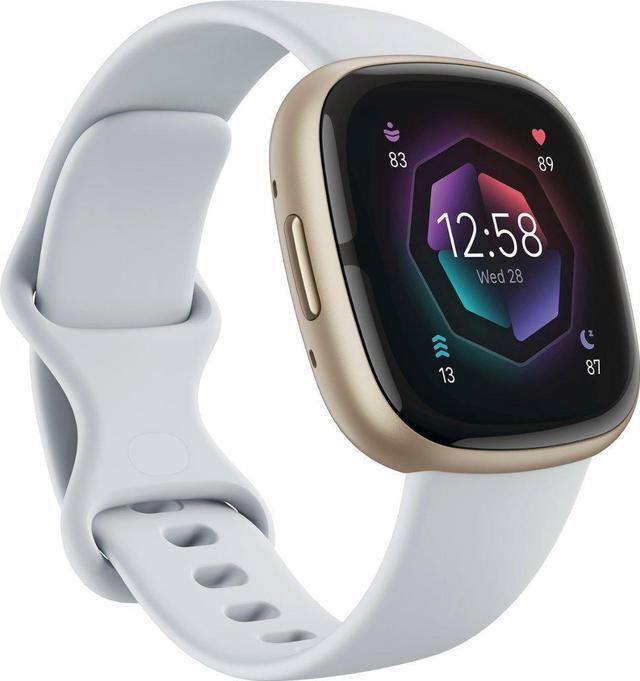 Alt view image 2 of 4 - Fitbit Sense 2, Advanced Health and Fitness Smartwatch, Blue Mist / Soft Gold Aluminum | FB521GLBM-US