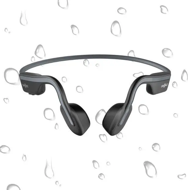 Alt view image 4 of 4 - shokz openmove - open-ear bluetooth sport headphones - bone conduction wireless earphones - sweatproof for running and workouts, with sticker pack (grey)
