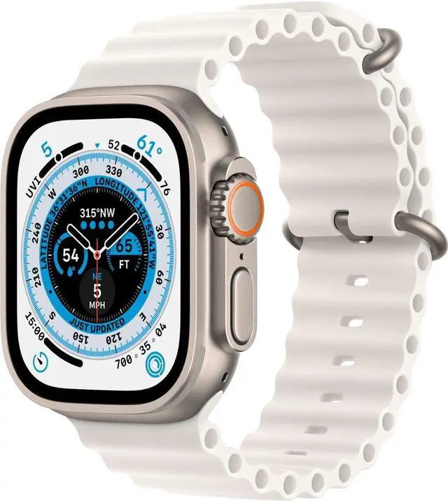 Main image of Apple Watch Ultra (GPS + LTE) 49MM Titanium Case with White Ocean Band