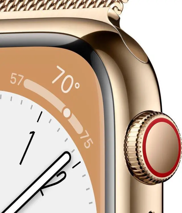 Alt view image 3 of 3 - Apple Watch Series 8 (GPS + LTE) 41MM Gold Stainless Steel Case & Milanese Loop