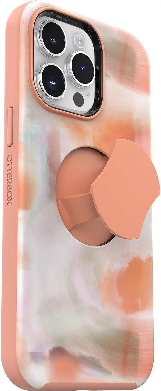 Alt view image 3 of 4 - OtterBox OtterGrip SYMMETRY SERIES Case for iPhone 14 Pro - Peaches (Orange)