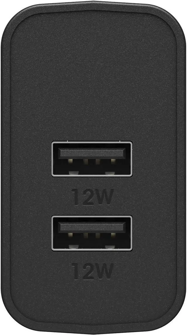 Alt view image 2 of 4 - OtterBox USB-A Dual Port Wall Charger, 24W Combined - Black