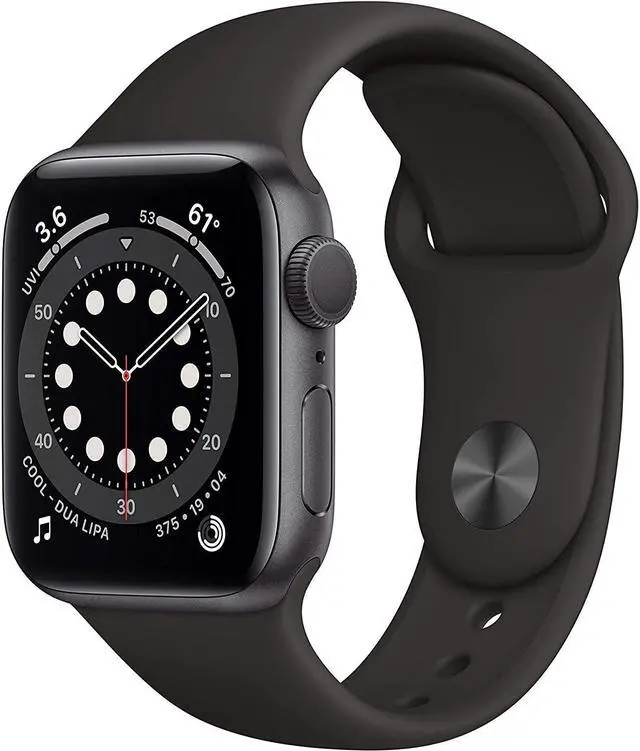 Alt view image 2 of 2 - Apple Watch Gen 6 Series 6 40mm Space Gray Aluminum - Black Sport Band MG133LL/A
