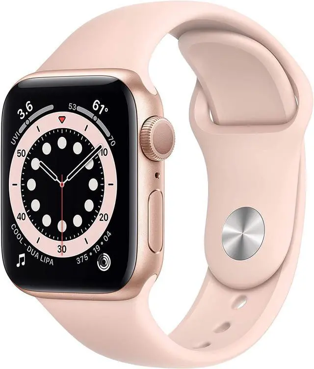Alt view image 5 of 7 - Apple Watch Series 6 40mm Gold Aluminum Case with Pink Sand Sport Band GPS MG123LL/A