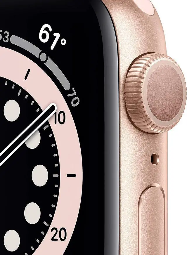 Alt view image 6 of 7 - Apple Watch Series 6 40mm Gold Aluminum Case with Pink Sand Sport Band GPS MG123LL/A