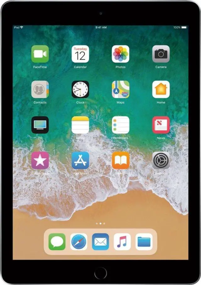 Alt view image 2 of 6 - Apple iPad Tablet - 9.7" - Apple A9 Dual-core (2 Core) 1.85 GHz - 128 GB - iOS 10 - 2048 x 1536 - Retina Display, In-plane Switching (IPS) Technology - Space Gray - 4:3 Aspect Ratio - Wireless LAN ...