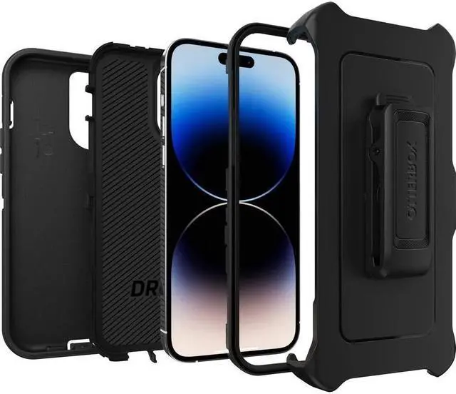 Alt view image 5 of 5 - OtterBox Defender Series Case & Holster for Apple iPhone 14 Pro - Black