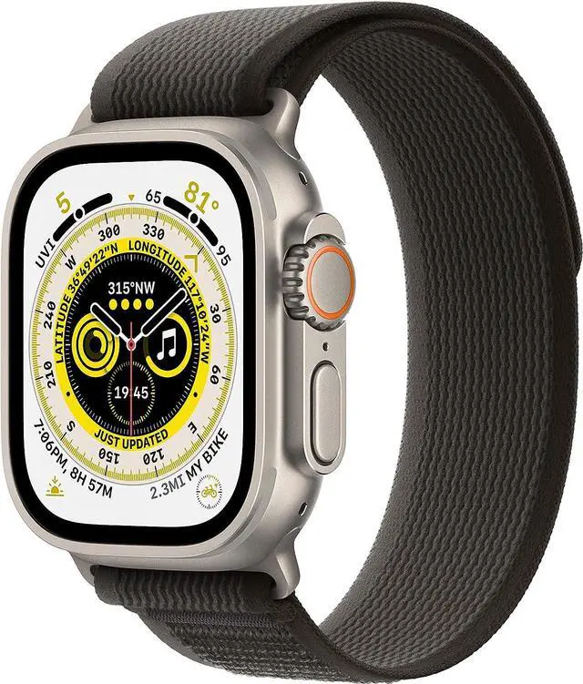 Main image of Apple Watch Ultra (GPS + LTE) 49mm Titanium Case w/ Black/Gray Trail Loop - M/L