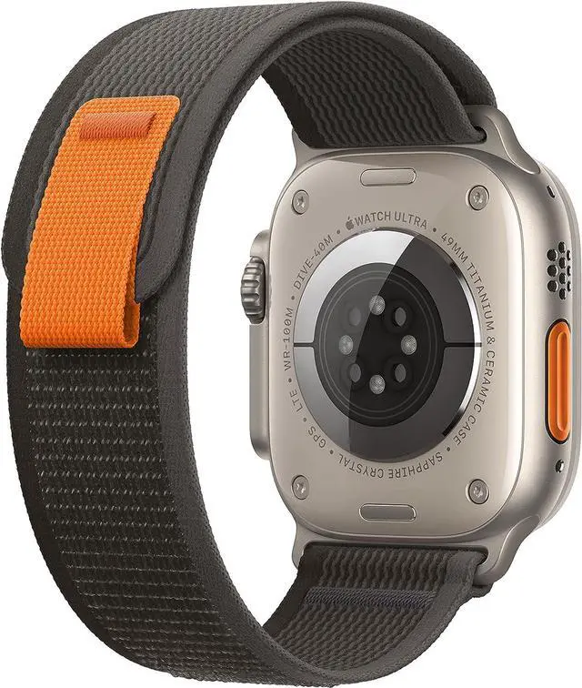 Alt view image 3 of 3 - Apple Watch Ultra (GPS + LTE) 49mm Titanium Case w/ Black/Gray Trail Loop - M/L