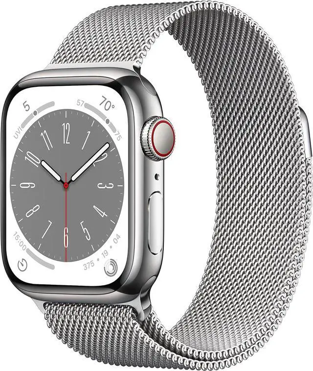 Main image of Apple Watch Series 8 (GPS+LTE) 41mm Silver Stainless Steel Case & Milanese Loop
