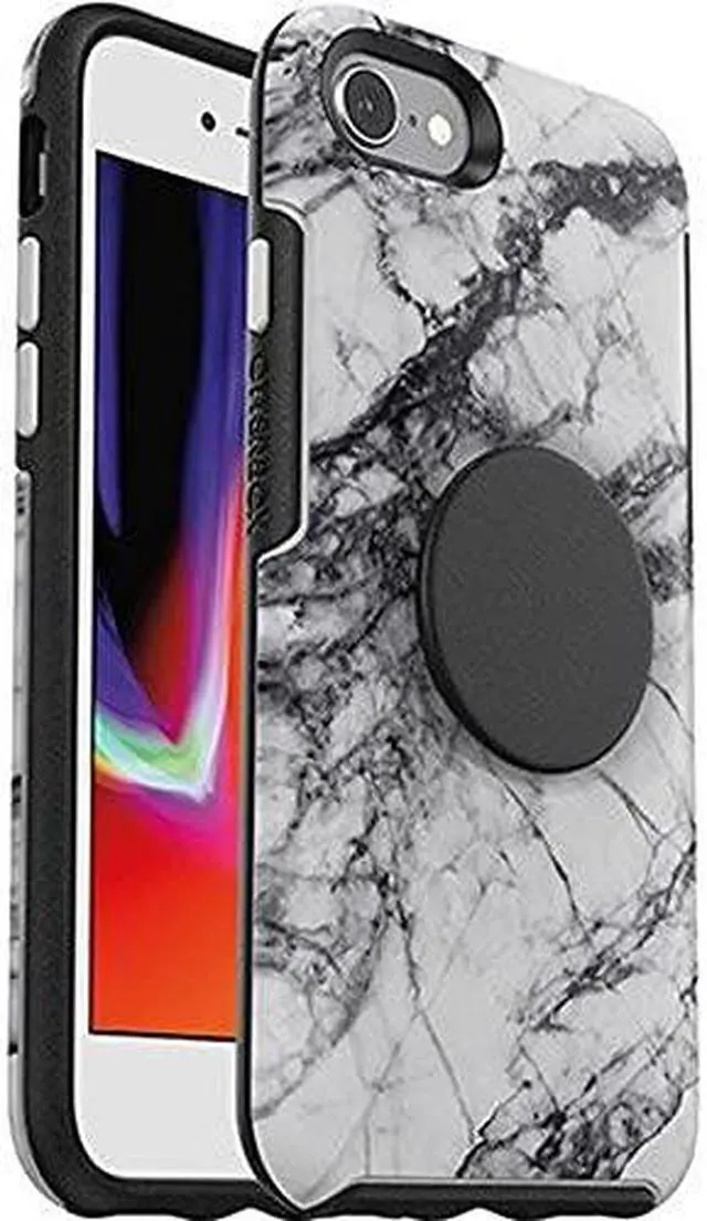 Alt view image 5 of 5 - OtterBox + POP SYMMETRY Case for Apple iPhone 7 / Apple iPhone 8 - White Marble