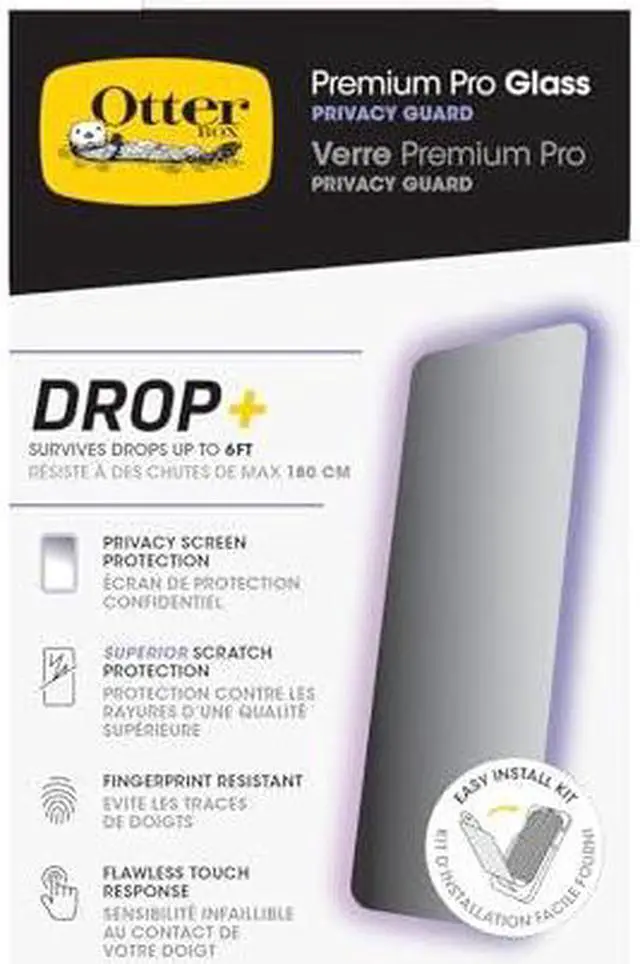 Alt view image 4 of 4 - OtterBox Premium Pro Glass Privacy Guard Screen Protector iPhone 15 Pro - Clear