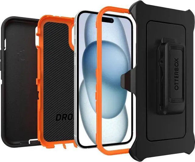 Alt view image 3 of 4 - OtterBox DEFENDER SERIES Case for iPhone 15 Plus - Realtree Blaze Edge (Camo Graphic)