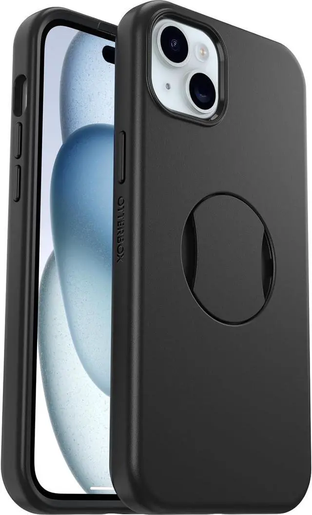 Alt view image 2 of 4 - OtterBox OtterGrip Symmetry Case for MagSafe for iPhone 15 Plus/14 Plus - Black