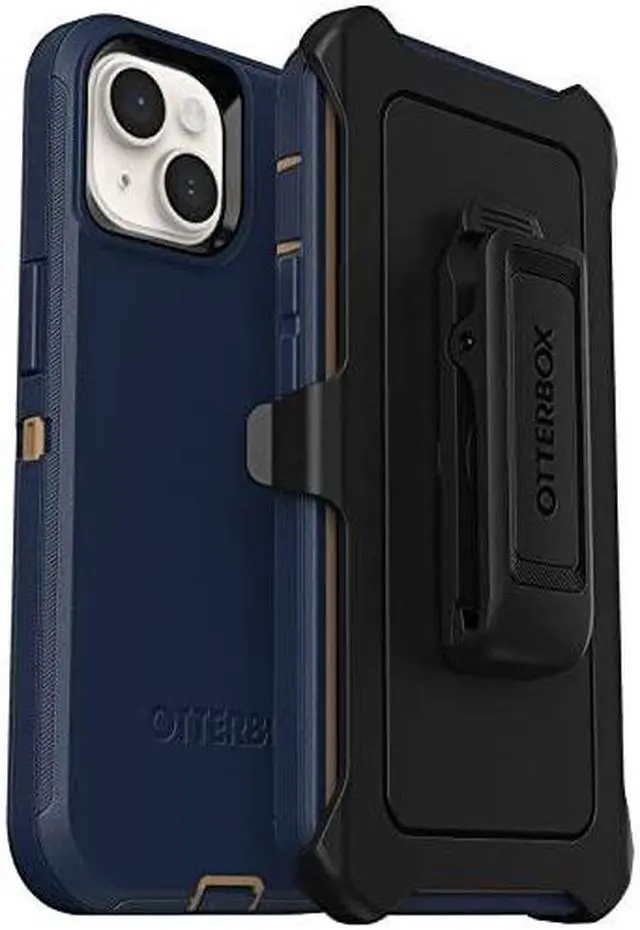 Alt view image 3 of 5 - OtterBox Defender Series Case & Holster for Apple iPhone 14 Plus - Blue