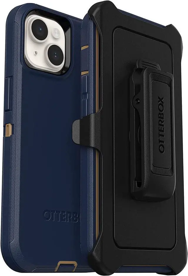 Alt view image 2 of 5 - OtterBox Defender Series Case & Holster for Apple iPhone 14 Plus - Blue