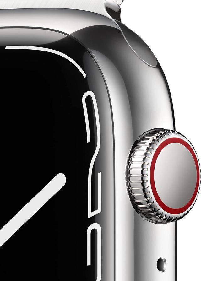 Alt view image 2 of 2 - Apple Watch Series 7 (GPS+LTE) 45MM Silver Stainless Steel Case & Milanese Loop