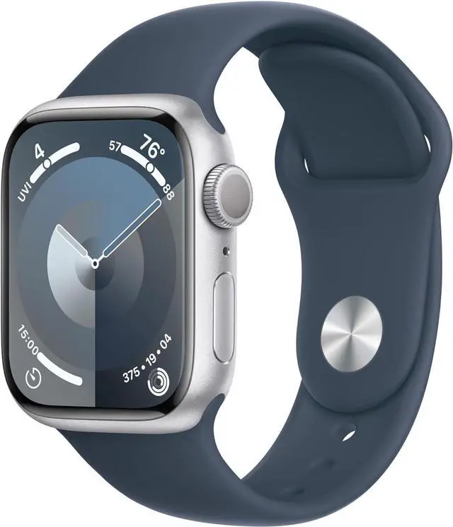 Main image of Apple Watch S9 (GPS) 41MM Silver Aluminum Case Storm Blue Sport Band