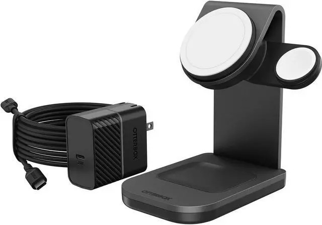 Alt view image 3 of 3 - OtterBox 3-in-1 Charging Station with MagSafe for Apple iPhone & AirPods - Black