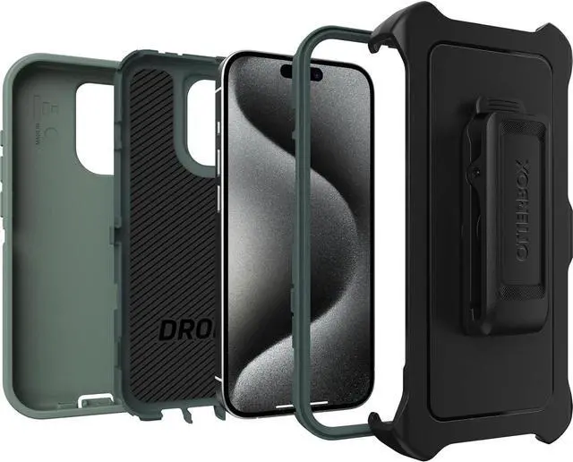 Alt view image 3 of 3 - OtterBox DEFENDER SERIES Case for iPhone 15 Pro - Forest Ranger (Green)