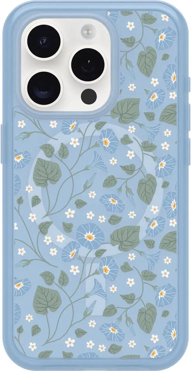 Main image of OtterBox SYMMETRY SERIES Case for iPhone 15 Pro - Dawn Floral (Blue)