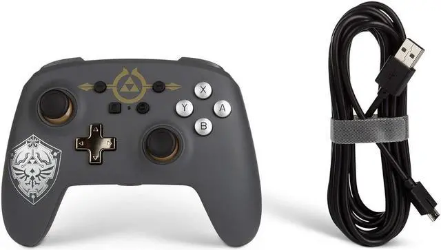 Alt view image 9 of 9 - Power A NSWCONZELSHL Zelda Hylian Shield Wired Controller