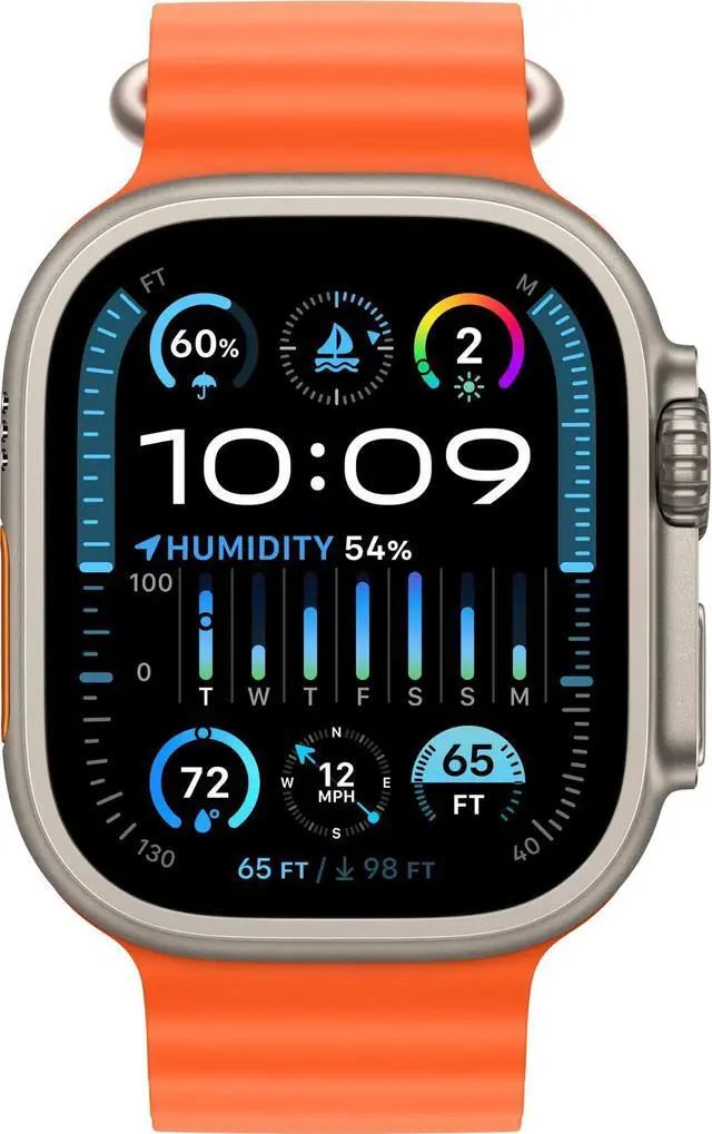 Alt view image 2 of 3 - Apple Watch Ultra 2 (GPS + LTE) 49MM Titanium Case Orange Ocean Band