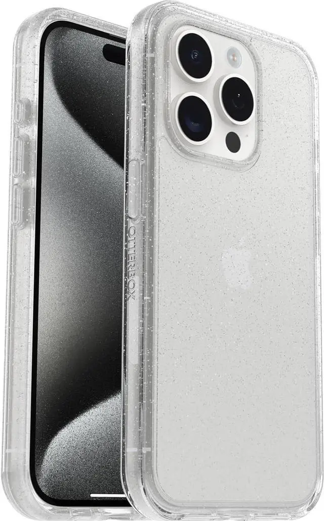 Alt view image 3 of 3 - OtterBox SYMMETRY SERIES Clear Case for iPhone 15 Pro - Stardust (Clear Glitter)