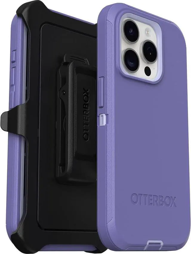 Alt view image 3 of 3 - OtterBox DEFENDER SERIES Case for iPhone 15 Pro - Mountain Majesty (Purple)