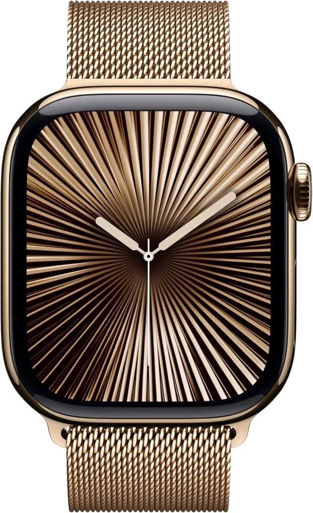 Alt view image 2 of 2 - Apple Watch Series 10 (GPS+LTE) 42MM Gold Titanium Case Gold Milanese Loop