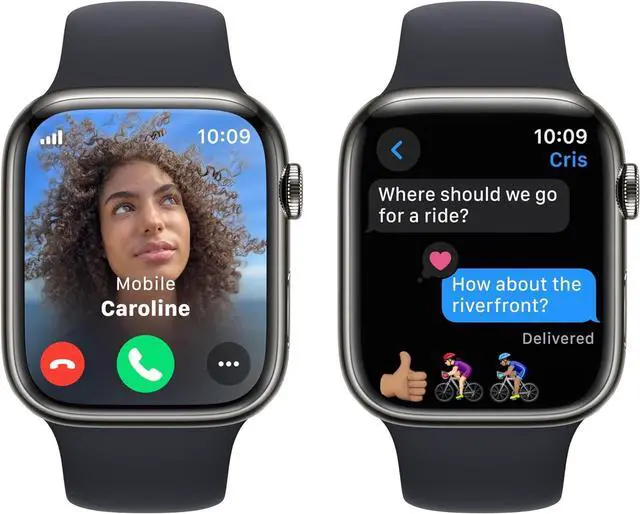 Alt view image 3 of 3 - Apple Watch Series 9 (GPS + LTE) 45MM Graphite Stainless Steel Case Midnight Sport Band