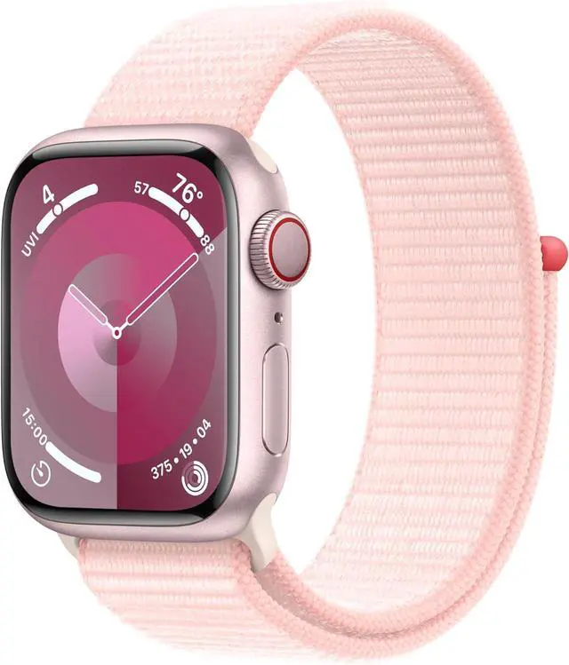 Main image of Apple Watch Series 9 (GPS + LTE) 45MM Pink Aluminum Case Light Pink Sport Loop