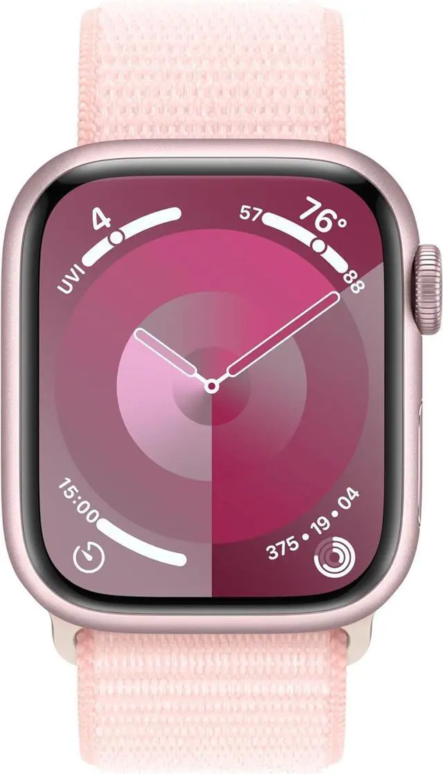 Alt view image 2 of 3 - Apple Watch Series 9 (GPS + LTE) 45MM Pink Aluminum Case Light Pink Sport Loop