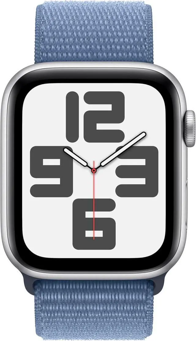 Alt view image 2 of 3 - Apple Watch Series SE 2nd Gen (GPS + LTE) 44MM Silver Aluminum Case Winter Blue Sport Loop