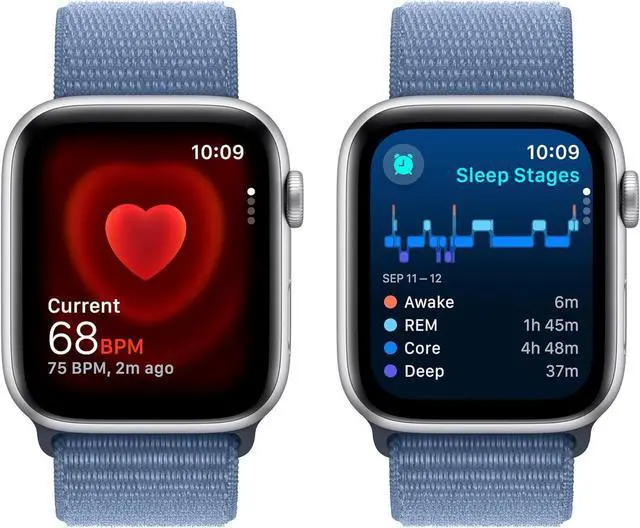 Alt view image 3 of 3 - Apple Watch Series SE 2nd Gen (GPS + LTE) 44MM Silver Aluminum Case Winter Blue Sport Loop