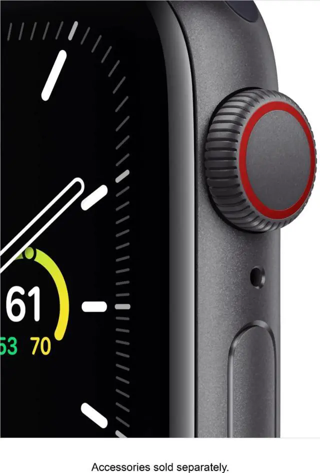 Alt view image 3 of 3 - Apple Watch SE Cell 40mm Space Gray Aluminum - Charcoal Sport Loop MYEE2LL/A