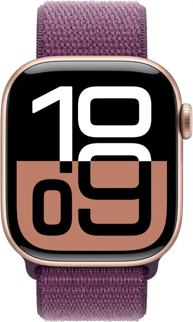 Alt view image 2 of 2 - Apple Watch Series 10 (GPS+LTE) 42MM Rose Gold Aluminum Case Plum Sport Loop