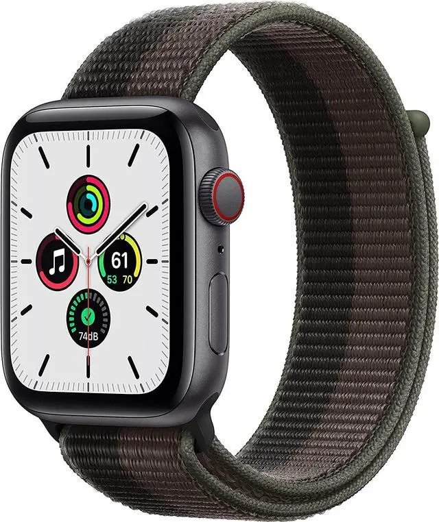 Main image of Apple Watch Series SE 1st Gen GPS+LTE 44mm Space Gray Aluminum Case Tornado Sport Loop