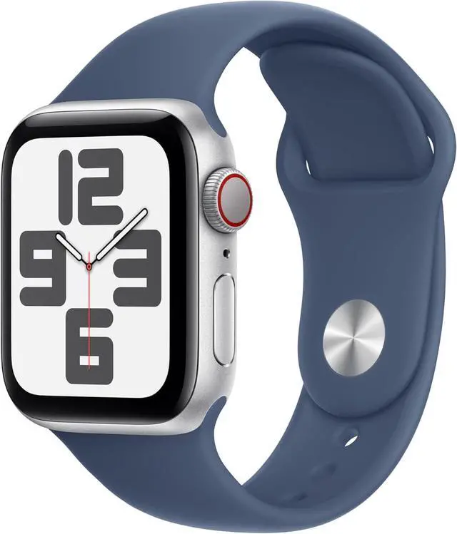 Main image of Apple Watch Series SE 2nd Gen (GPS+LTE) 40mm Silver Aluminum Case Denim Sport Band