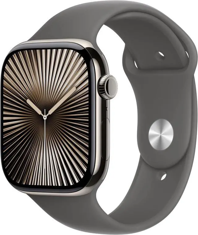 Main image of Apple Watch Series 10 (GPS+LTE) 46MM Natural Titanium Case Stone Gray Sport Band