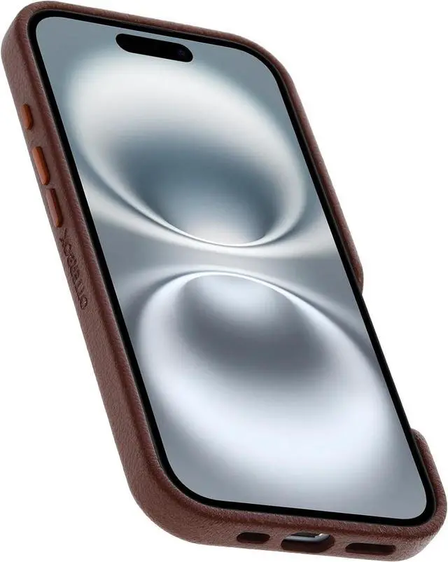 Alt view image 2 of 3 - OtterBox SYMMETRY SERIES Cactus Leather Case for iPhone 16 - Rich Adobe (Brown)