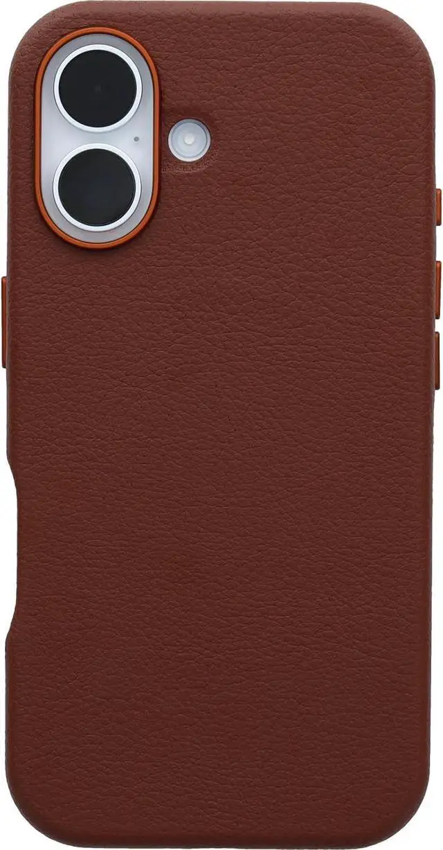 Alt view image 3 of 3 - OtterBox SYMMETRY SERIES Cactus Leather Case for iPhone 16 - Rich Adobe (Brown)