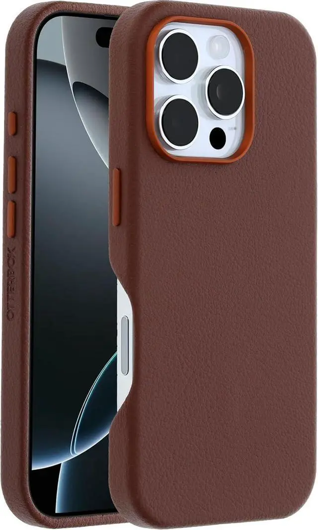 Main image of OtterBox SYMMETRY SERIES Cactus Leather Case for iPhone 16 Pro Max - Rich Adobe (Brown)