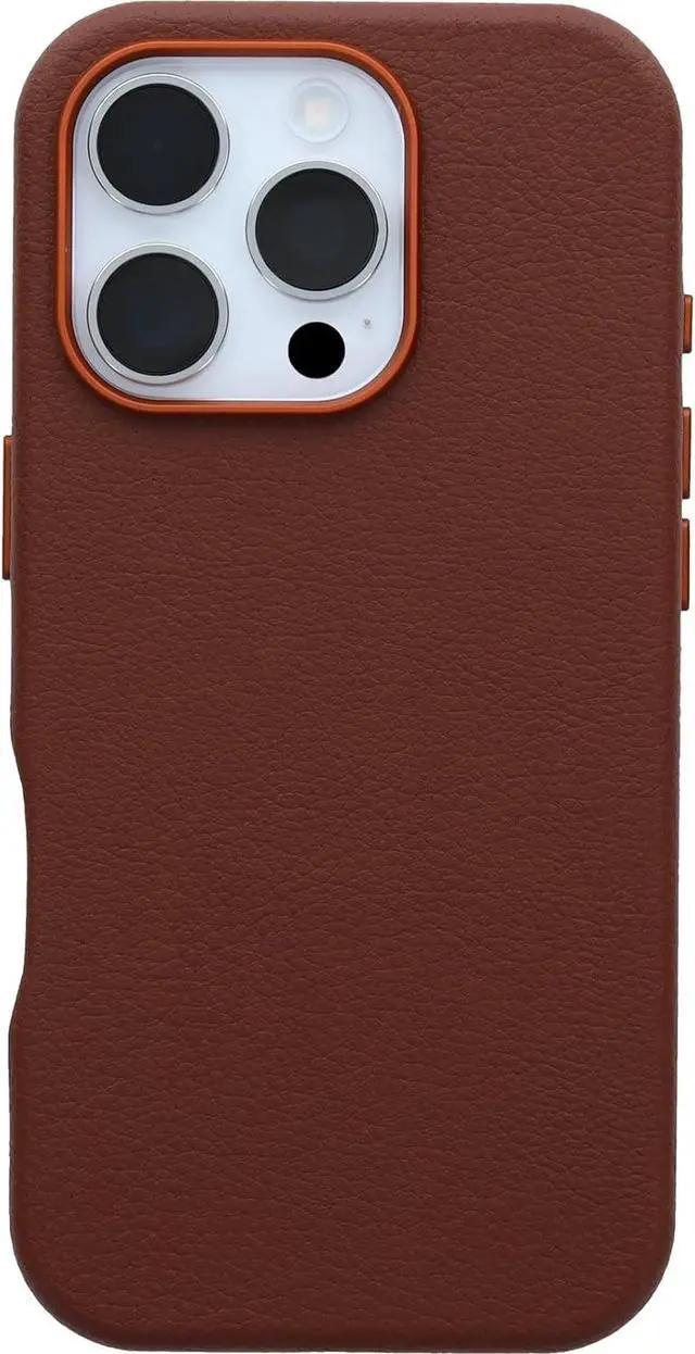 Alt view image 3 of 3 - OtterBox SYMMETRY SERIES Cactus Leather Case for iPhone 16 Pro Max - Rich Adobe (Brown)