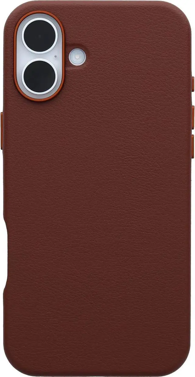 Alt view image 3 of 3 - OtterBox SYMMETRY SERIES Cactus Leather Case for iPhone 16 Plus - Rich Adobe (Brown)
