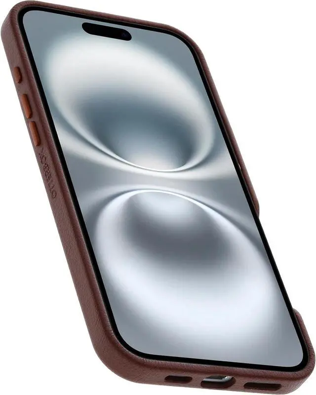 Alt view image 2 of 3 - OtterBox SYMMETRY SERIES Cactus Leather Case for iPhone 16 Plus - Rich Adobe (Brown)
