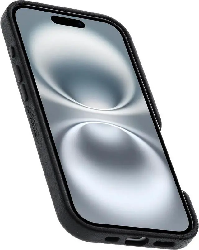 Alt view image 2 of 3 - OtterBox SYMMETRY SERIES Cactus Leather  Case for iPhone 16 - Noir Ash (Black)
