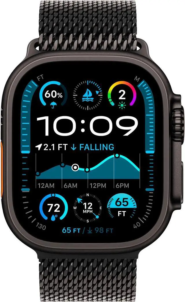 Alt view image 2 of 2 - Apple Watch Ultra 2 (GPS + LTE) 49MM Black Titanium Case Black Milanese Loop