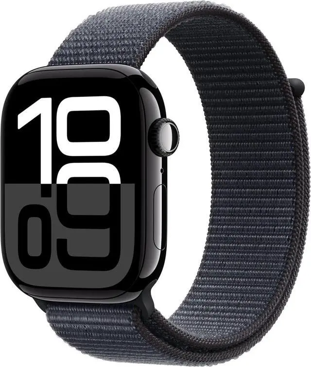 Main image of Apple Watch Series 10 (GPS+LTE) 46MM Jet Black Aluminum Case Ink Sport Loop